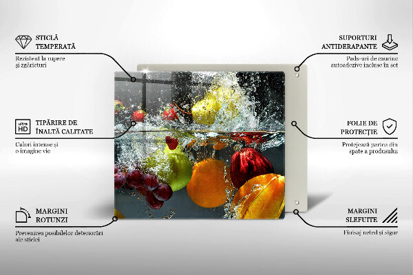 Protection plaque induction Fruits juteux dans l'eau