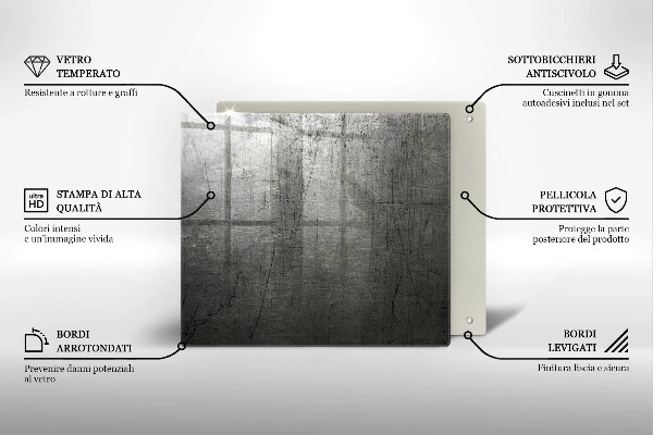 Protection plaque induction Texture métallique