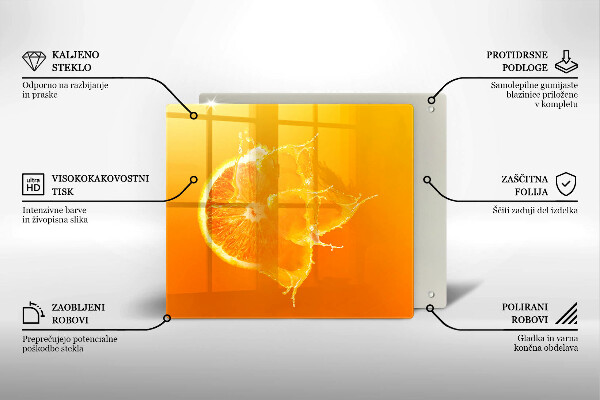 Protection plaque induction Fruit orange juteux