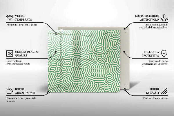 Protection plaque induction Lignes abstraites