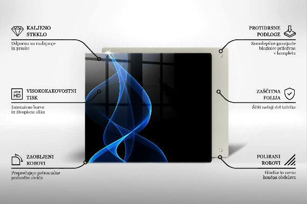 Protection plaque induction Lignes bleues de fumée