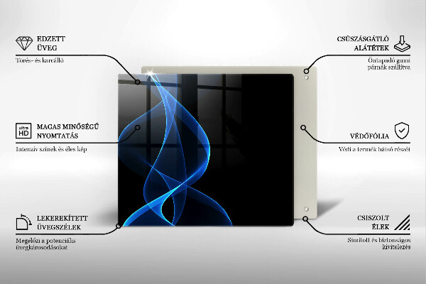 Protection plaque induction Lignes bleues de fumée