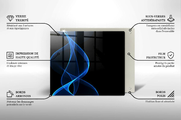 Protection plaque induction Lignes bleues de fumée