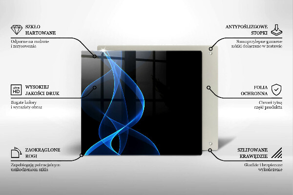 Protection plaque induction Lignes bleues de fumée