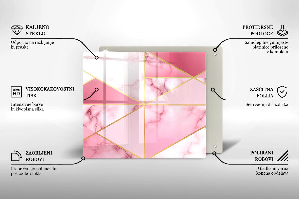 Protection plaque induction Marbre géométrique