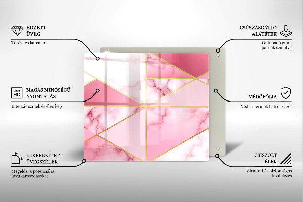 Protection plaque induction Marbre géométrique