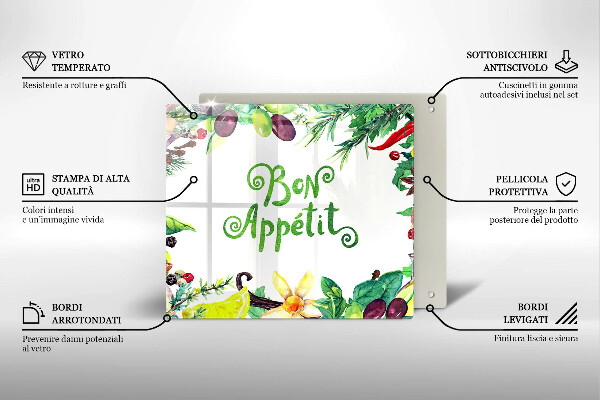 Protection plaque induction Inscription Bon Appetit