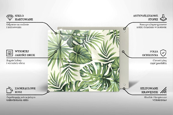 Protection plaque induction Illustration de feuilles de Monstera