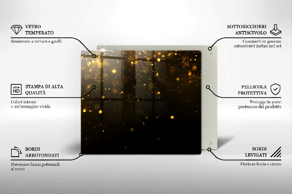 Protection plaque induction Paillettes d'or