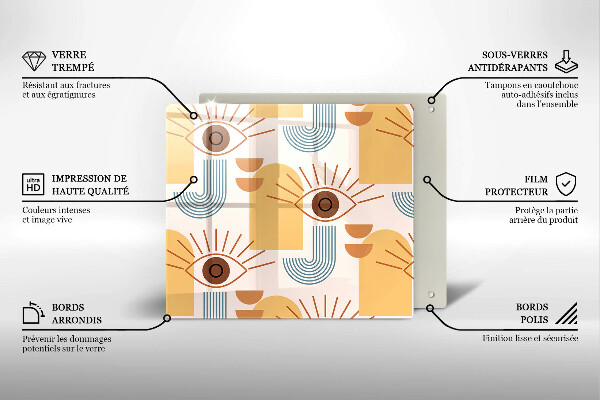 Protection plaque induction Modèle d'yeux bohème