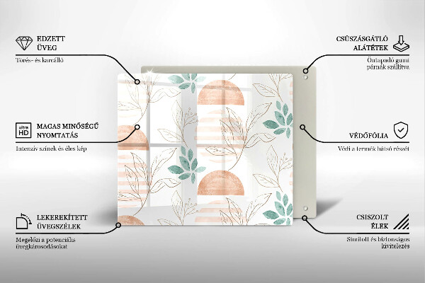 Protection plaque induction Modèle de feuilles de bohème