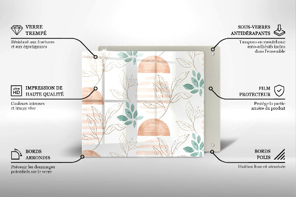 Protection plaque induction Modèle de feuilles de bohème