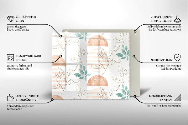 Protection plaque induction Modèle de feuilles de bohème