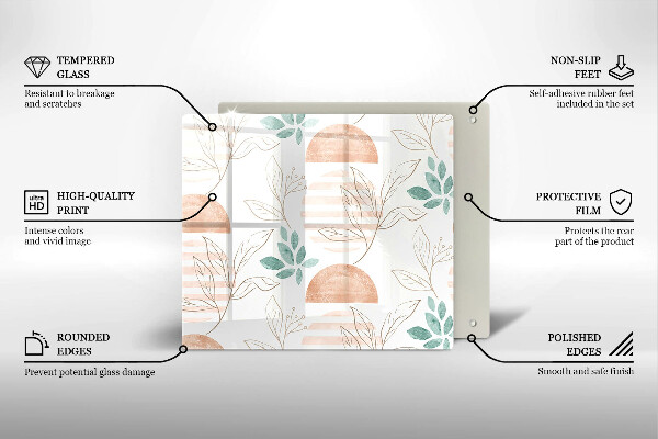 Protection plaque induction Modèle de feuilles de bohème