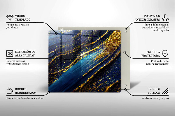 Protège plaque de cuisson Abstraction bleu marine