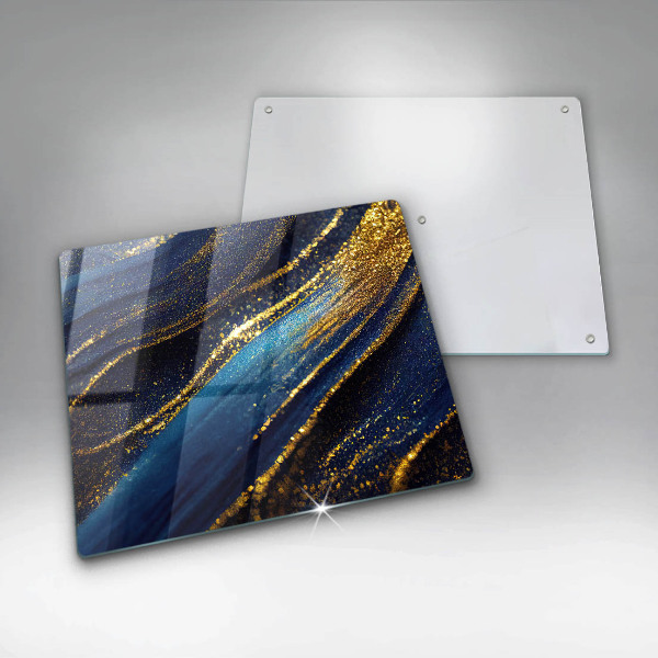 Protège plaque de cuisson Abstraction bleu marine