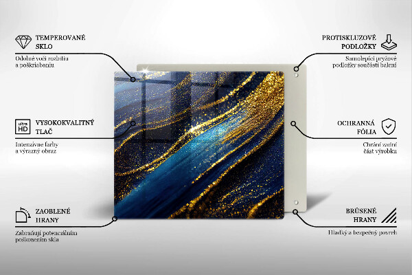 Protège plaque de cuisson Abstraction bleu marine