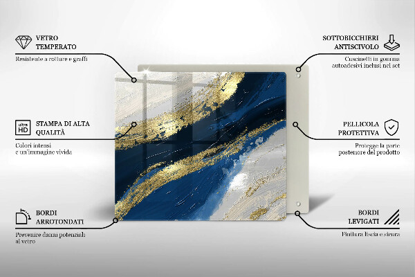 Protège plaque de cuisson Texture avec de l'or