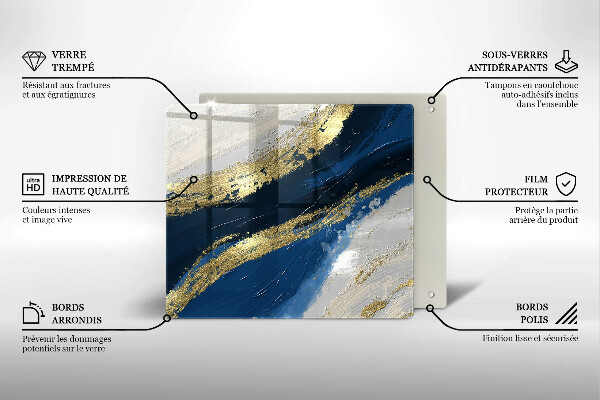 Protège plaque de cuisson Texture avec de l'or