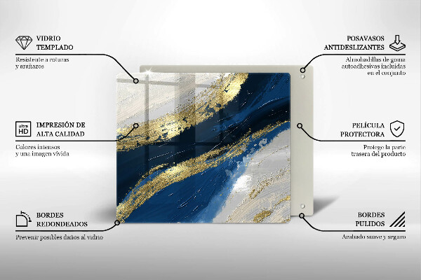 Protège plaque de cuisson Texture avec de l'or