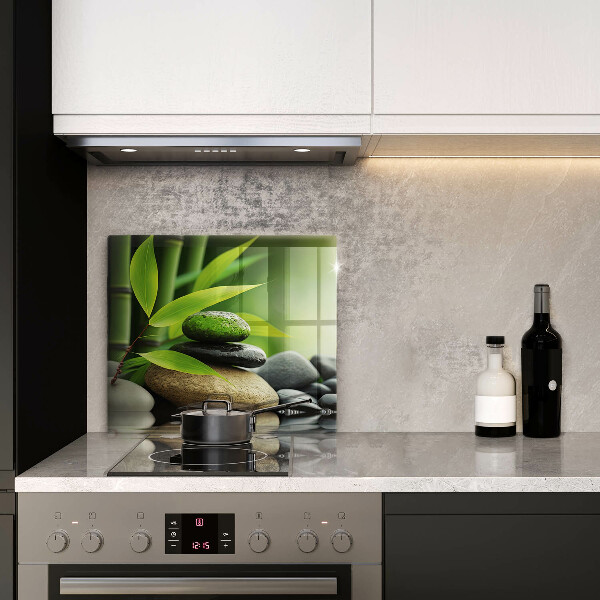 Protège plaque de cuisson Pierres de bambou zen