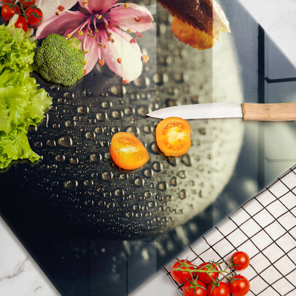 Protège plaque de cuisson Fleurs pierres zen