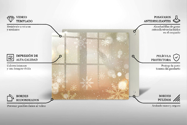 Protège plaque de cuisson Flocons de neige