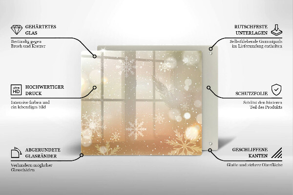 Protège plaque de cuisson Flocons de neige