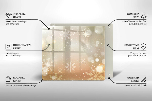 Protège plaque de cuisson Flocons de neige