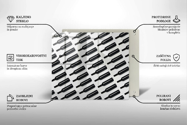 Protège plaque de cuisson Bouteilles de vin noir