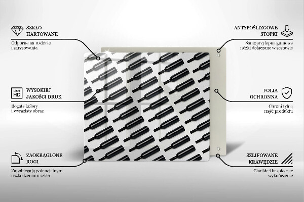 Protège plaque de cuisson Bouteilles de vin noir