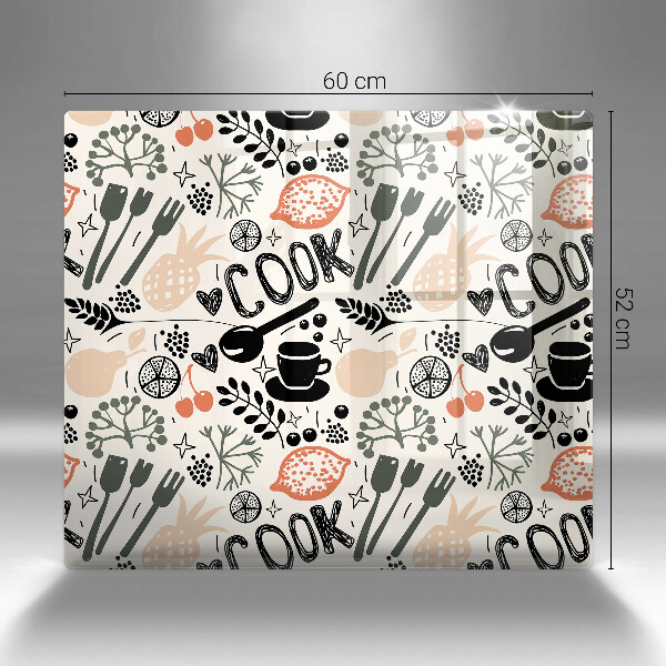 Protège plaque de cuisson Motif de cuisine de dessin animé