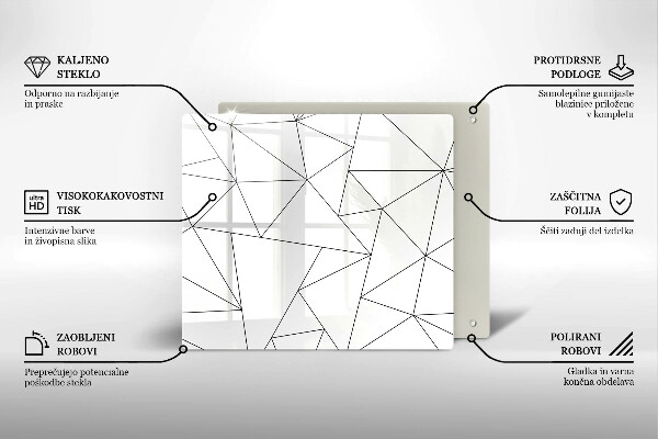 Protège plaque de cuisson Triangles blancs