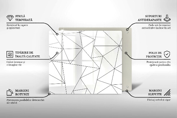 Protège plaque de cuisson Triangles blancs