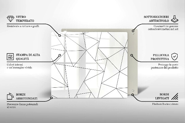 Protège plaque de cuisson Triangles blancs