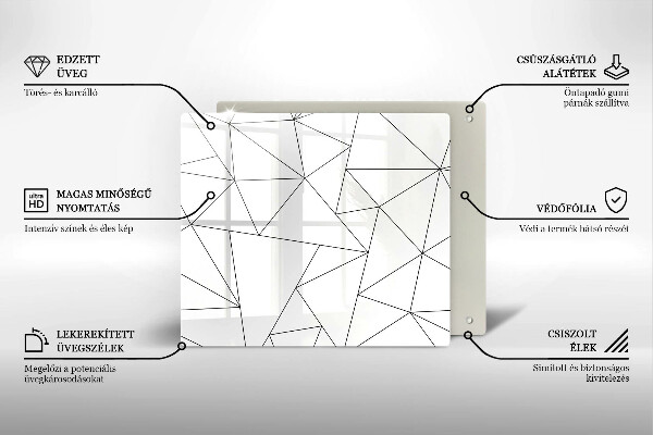 Protège plaque de cuisson Triangles blancs