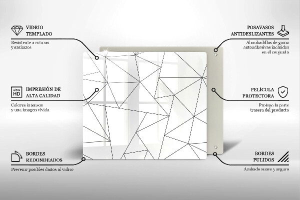 Protège plaque de cuisson Triangles blancs