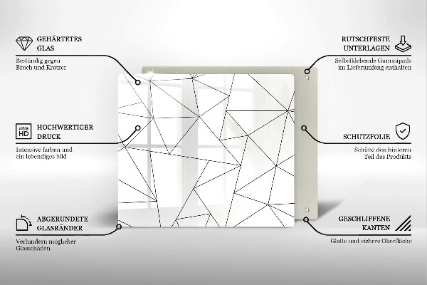 Protège plaque de cuisson Triangles blancs