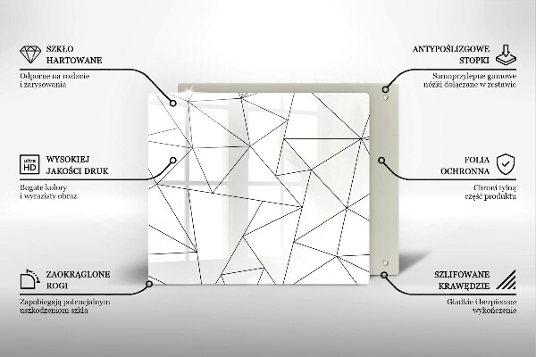 Protège plaque de cuisson Triangles blancs
