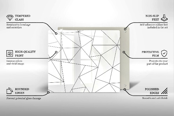 Protège plaque de cuisson Triangles blancs