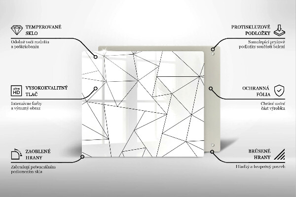 Protège plaque de cuisson Triangles blancs
