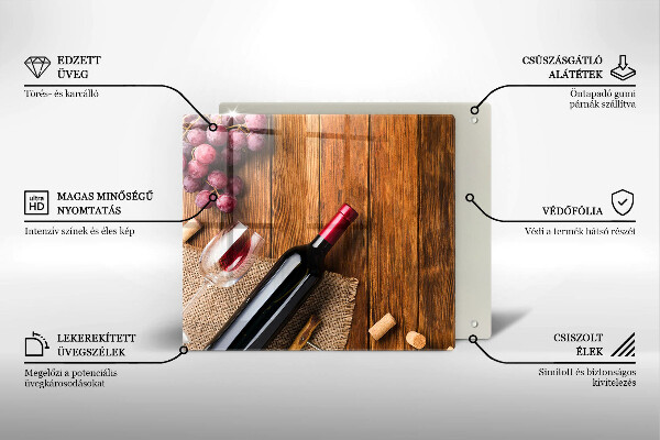 Protège plaque de cuisson Une bouteille de vin rouge