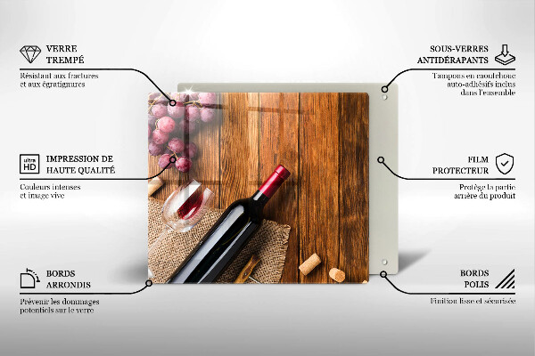 Protège plaque de cuisson Une bouteille de vin rouge