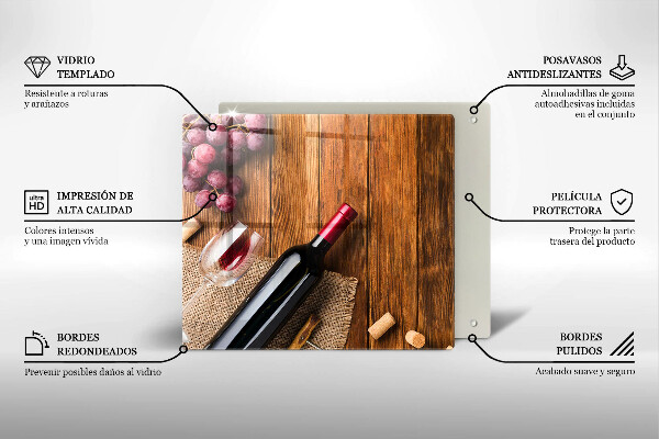 Protège plaque de cuisson Une bouteille de vin rouge