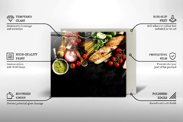 Protège plaque de cuisson Ingrédients et épices italiens