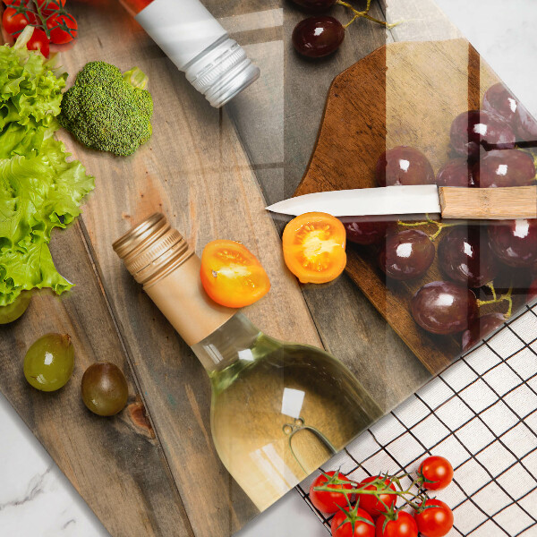 Protège plaque de cuisson Bouteilles de vin et raisins