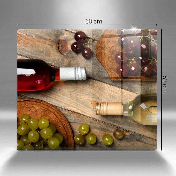 Protège plaque de cuisson Bouteilles de vin et raisins