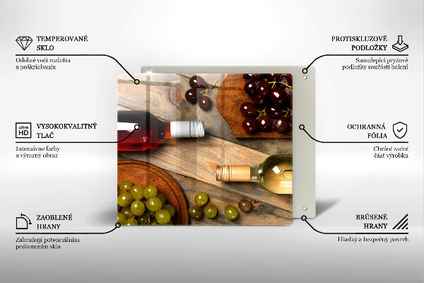 Protège plaque de cuisson Bouteilles de vin et raisins