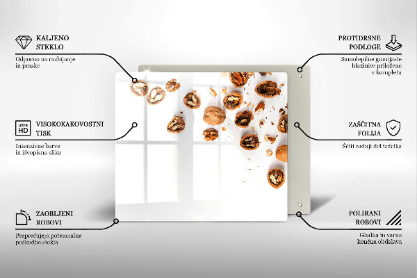 Protège plaque de cuisson Noix sur fond blanc