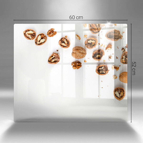 Protège plaque de cuisson Noix sur fond blanc